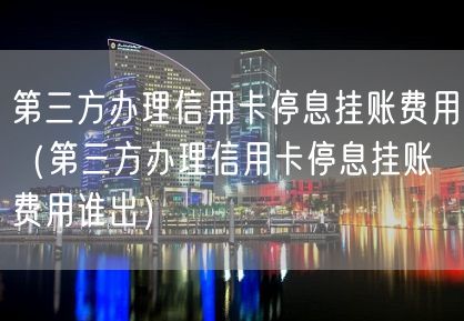 第三方办理信用卡停息挂账费用（第三方办理信用卡停息挂账费用谁出）