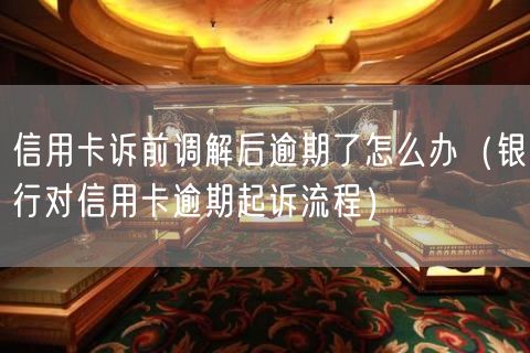 信用卡诉前调解后逾期了怎么办（银行对信用卡逾期起诉流程）