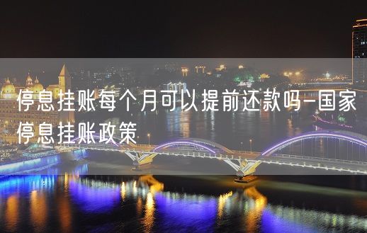 停息挂账每个月可以提前还款吗-国家停息挂账政策