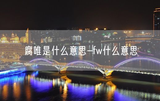 腐唯是什么意思-fw什么意思