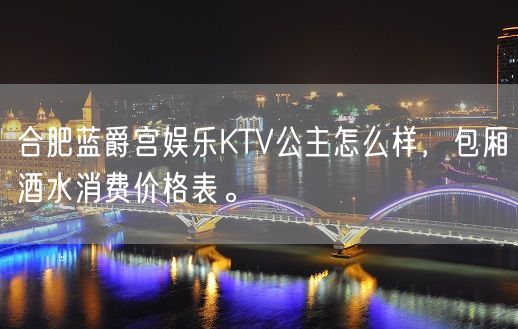 合肥蓝爵宫娱乐KTV公主怎么样，包厢酒水消费价格表。