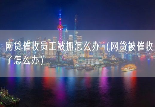 网贷催收员工被抓怎么办（网贷被催收了怎么办）