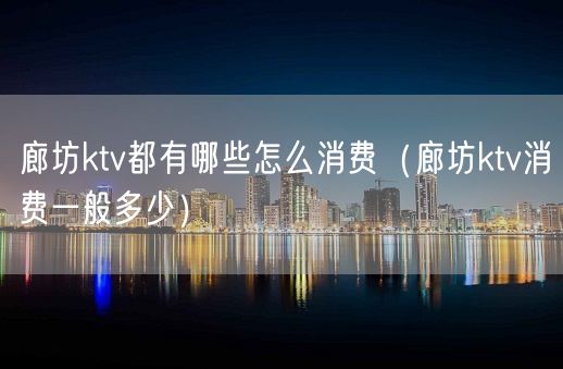 廊坊ktv都有哪些怎么消费（廊坊ktv消费一般多少）