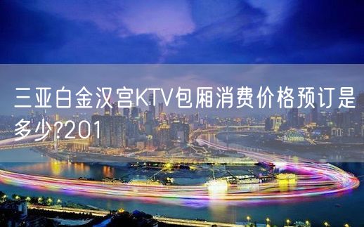 三亚白金汉宫KTV包厢消费价格预订是多少?201