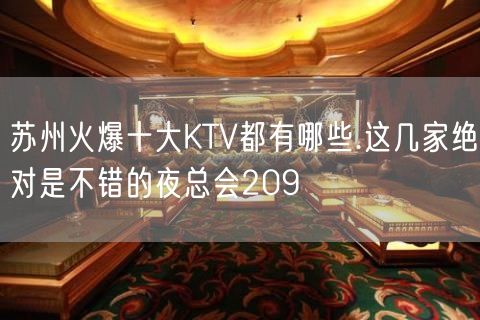 苏州火爆十大KTV都有哪些.这几家绝对是不错的夜总会209