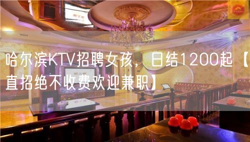 哈尔滨KTV招聘女孩，日结1200起【直招绝不收费欢迎兼职】