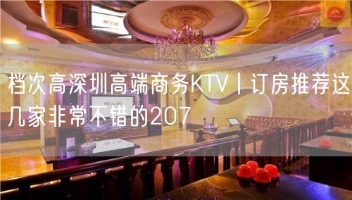 档次高深圳高端商务KTV丨订房推荐这几家非常不错的207